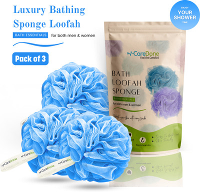 CareDone Loofah(Pack of 3, Blue)
