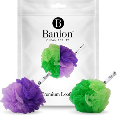 banion Loofah(Pack of 2, Purple, Green)