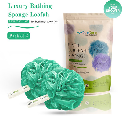 CareDone Loofah(Pack of 2, Green)