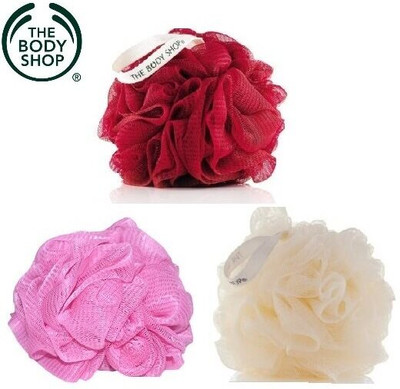 Body Shop Loofah(Pack of 3, Red, White, Pink)