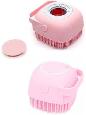 RadhaTex Silicone Soft Bath Body Brush with Shampoo Dispenser Scrubber use in Shower
