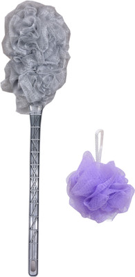 tanvika agency Luxury Back Bathing Soft Loofah With Handle for Men and Women pack of 2 Multi