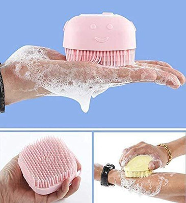 HUKBO Bath Body Brush with shampoo Dispenser and soft bristles for shower massage