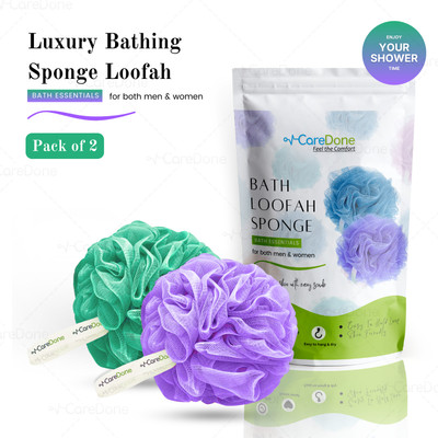 CareDone Loofah(Pack of 2, Green, Purple)