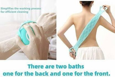 RadhaTex Combo of Silicon Body Scrub and Belt Double Side Bathing Brush