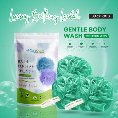 CareDone Loofah(Pack of 3, Green)