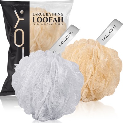 KLOY Loofah(Pack of 2, White, Gold)