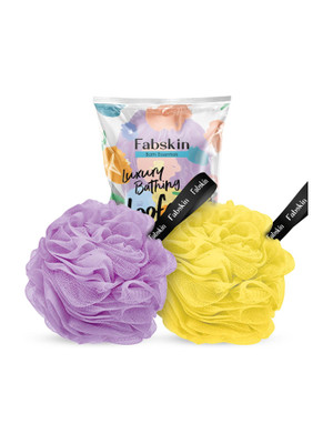 Fabskin Loofah(Pack of 2, Purple, Yellow)