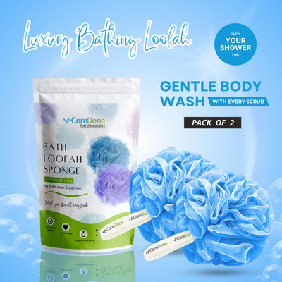CareDone Loofah(Pack of 2, Blue)