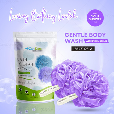 CareDone Loofah(Pack of 2, Purple)
