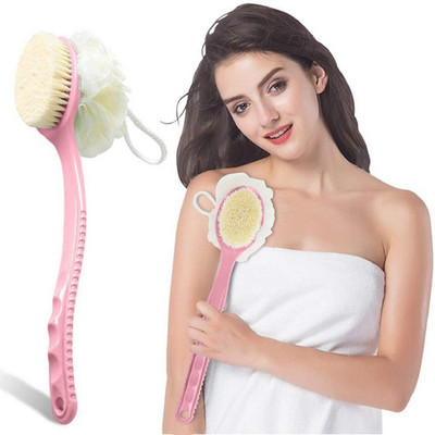 HM EVOTEK Bath Sponge With Double Side Brush With Handle LB-35