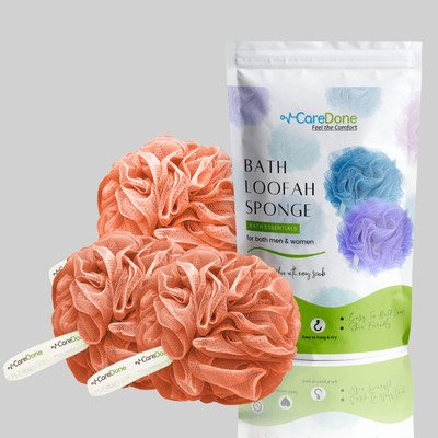 CareDone Loofah(Pack of 3, Orange)