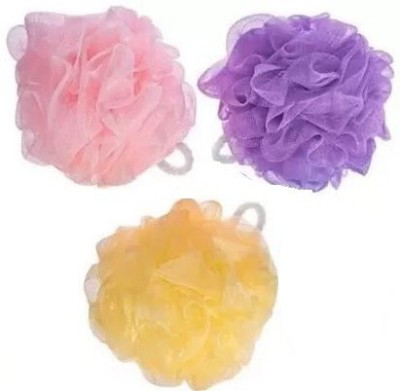 Mobonfashion Loofah(Pack of 3, Purple, Peach, Yellow)