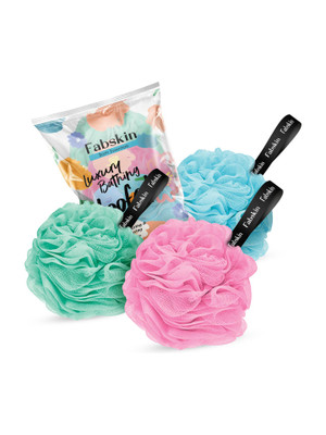 Fabskin Loofah(Pack of 3, Green, Pink, Blue)