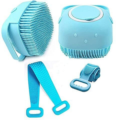 N Naila Body Brush Silicone Soft Cleaning Bath Brush & Back Scrubber Belt(Pack of 2)