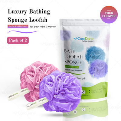 CareDone Loofah(Pack of 2, Pink, Purple)