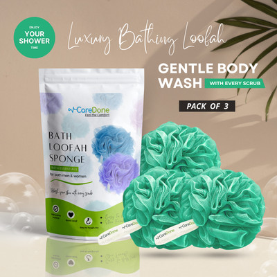 CareDone Loofah(Pack of 3, Green)
