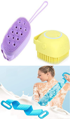 Dreamworld Combo of Body Scrubber, Bath Brush And Bubble Bath Brush 119