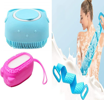 CRAZYGOL Combo of Body Scrubber, Bath Brush And Bubble Bath Brush 129