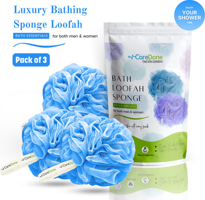 CareDone Loofah(Pack of 3, Blue)