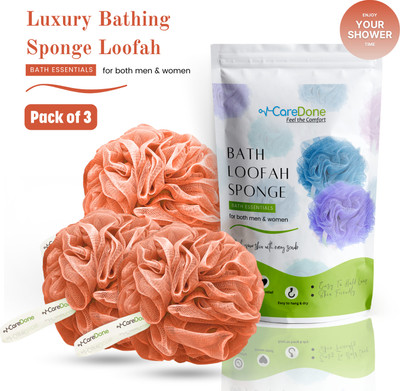 CareDone Loofah(Pack of 3, Orange)