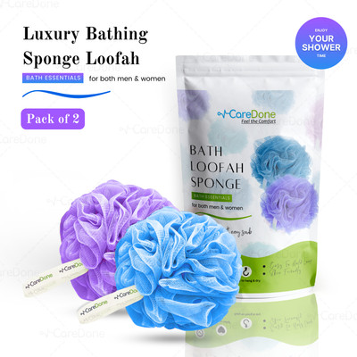 CareDone Loofah(Pack of 2, Purple, Blue)