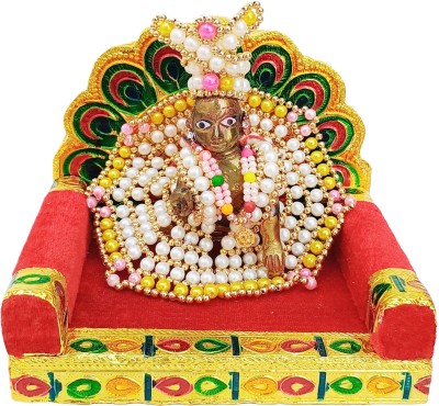 ind handicrafts Laddu Gopal Singhasan, Krishna Swing, Mataji Chowki, Thakorji Bethak, Golden Meenakari Jhula