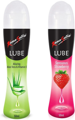 Kamasutra Strawberry and Aloe Vitamin E Lubricant Gel for Men & Women 50ml pack of 2 Lubricant(100 ml)