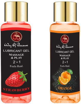 Way Of Pleasure Strawberry & Orange Flavored Lubricant Gel Water Based Lube For Men & Women Lubricant(100 ml)