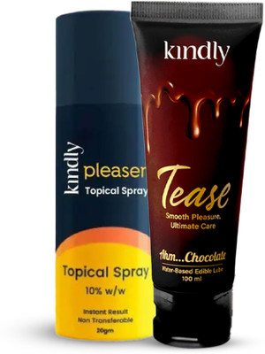 Kindly His Pleaser Topical/Delay Spray | 20Gm | With Edible Chocolate Lubricant(100 g)