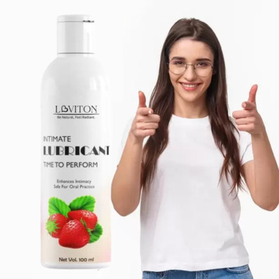 loviton Strawberry Flavoured Real Feel Long Lasting Water-based Lubricant(100 ml)