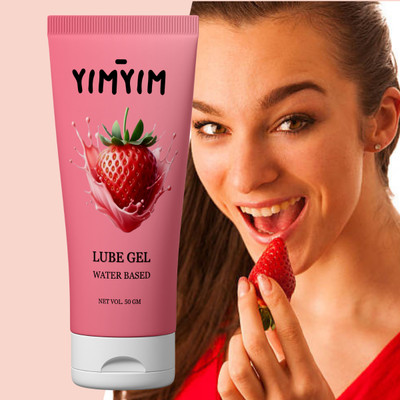 Yim Yim Flavorful Strawberry Lube Gel - Edible, pH Balanced, Non-Greasy Formula Lubricant(50 g)