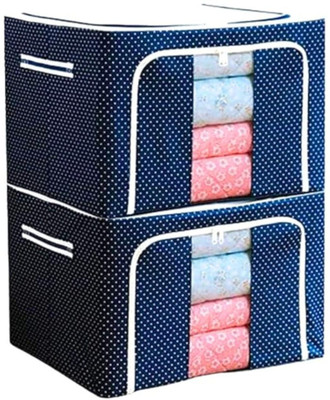 GRILAX Clothes Storage Box Clothes Organizer |66 Liter Clothes Storage Box Pack Of 2 Luggage Cover(66 L, Multicolor)