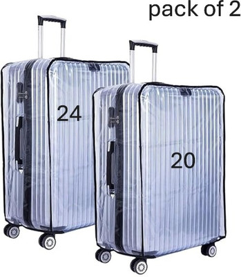 lisahub Transparent PVC Suitcase Cover / Trolley Bag Cover Transparent PVC Dust Proof Cover for Luggage Cover(size 20/24, Silver)