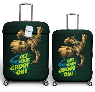 HOMESTIC Luggage Cover Marvel I Am Groot Polyester Luggage Cover|Small-Medium|Pack of 2|Green Luggage Cover(Small::Medium, Green)