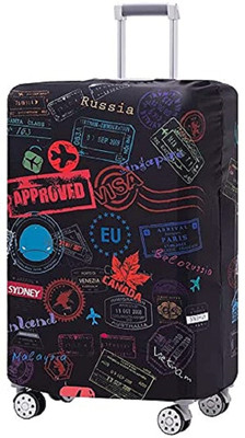 HANDCUFFS Suitcase Cover Luggage Cover Trolley Travel Covers Washable Dust Proof Anti-Scratch Suitcase Protector (Large) Luggage Cover(Large, Black)