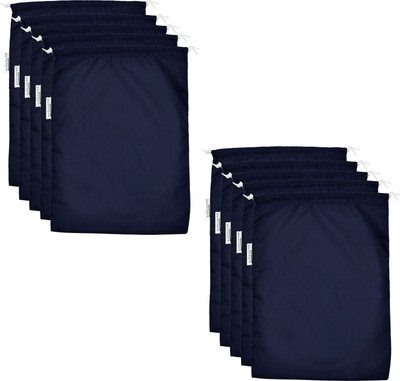 SHOESHINE Waterproof & Dust Proof Shoes Bag (12 Pcs) Protect Your Footwear from Water and dust - Navy Blue Luggage Cover(Large, Navy Blue)