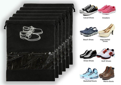TSK 1 Shoe Bag for Travel|Shoe Cover for Storage|Convenient Draw-String Luggage Cover(free, muticoloer) deal from flipkart