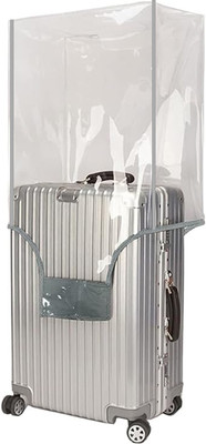 HANDCUFFS Suitcase PVC Transparent Luggage Trolley Waterproof Cover-22 inch Luggage Cover(22-Inch, Grey)