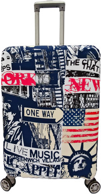 TRENDGROWW New York New York Theme Trolley Bag Cover Luggage Cover(Medium, Multicolor)