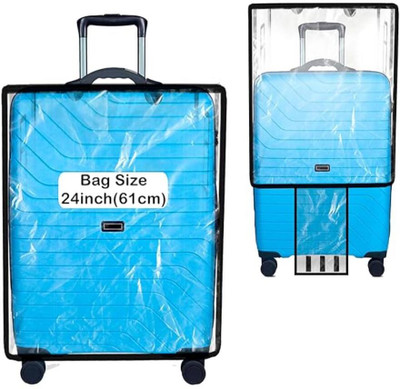 crafty craft 1 Pieces Clear PVC Transparent Luggage Cover – Zippered Waterproof, Dustproof & Anti-Scratch Travel Suitcase Protectors for Trolley Bags Luggage Cover(24 Inch, Transparent)