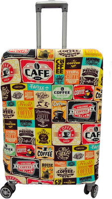 TRENDGROWW Coffee Shop offee Shop Theme Trolley Bag Cover Luggage Cover(Large, Multicolor)