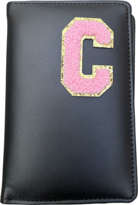 MOREL BLACK Passport Cover Organizer with Name Initials C - Random Colour for Men & Women | Vegan Leather Passport Holder Luggage Cover(FREE, Black)