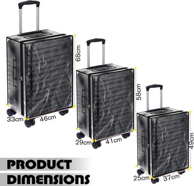 Super Laguagge Suitable For Hard Case Trolley Only Combo Of 3pcsTransparent Fiber Trolley Suitcase Luggage Fiber Trolley Rain Cover Luggage Cover(Combo 20-24-28, Grey, Transparent) Super Laguagge Suitable For Hard Case Trolley Only Combo Of 3pcsTransparent Fiber Trolley Suitcase Luggage Fiber Trolley Rain Cover Luggage Cover(Combo 20-24-28, Grey, Transparent)