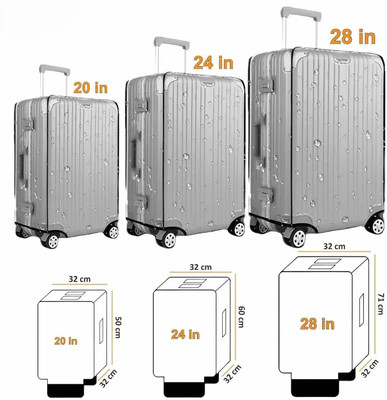 PREVAILER Trolley Suitcase Cover Pack of 2 Waterproof Dustproof Heat Resistance Trolley Cover Luggage Cover(20+24+28Inch, Black)