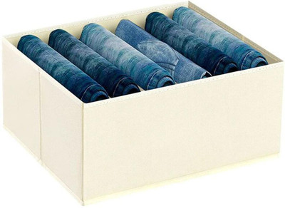 SH NASIMA Wardrobe Clothes Organizer, 6 Grids Washable Portable Closet Organizer Socks, Scarves, Leggings, Skirts, T-shirts, Jeans (Beige 1 Grids 6) Luggage Cover(Non woven, Beige) SH NASIMA Wardrobe Clothes Organizer, 6 Grids Washable Portable Closet Organizer Socks, Scarves, Leggings, Skirts, T-shirts, Jeans (Beige 1 Grids 6) Luggage Cover(Non woven, Beige)