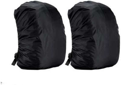 kujra Raincover Waterproof Backpack Rain Cover with Pouch Luggage Cover Waterproof Rain Dust Cover 30L to 50L Laptop Hiking Sports bag Luggage Cover(Free, Pack of 2, Black)
