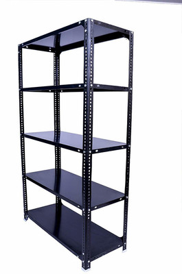 Menage Slotted Angle Rack with Shelf Shelving Unit Multipurpose Rack (Black, 5 Shelf - (72x24x15 Inch) Luggage Rack