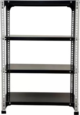 Premier Slotted Angle Rack CRC Sheet 4Shelves 24 Gauge Multipurpose Storage -152436_Grey Luggage Rack