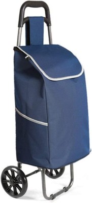 BUCKETLIST ® Folding Shopping Bag Cart Grocery Shopping Trolley Bag with Wheels, Blue Luggage Trolley(Foldable)